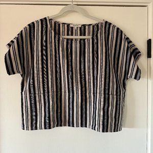 Cropped Madewell Striped Blouse - M